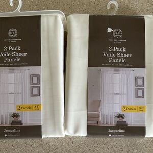 New set of 2 voile sheer curtains 2 panels in each package ivory 84 x 59
